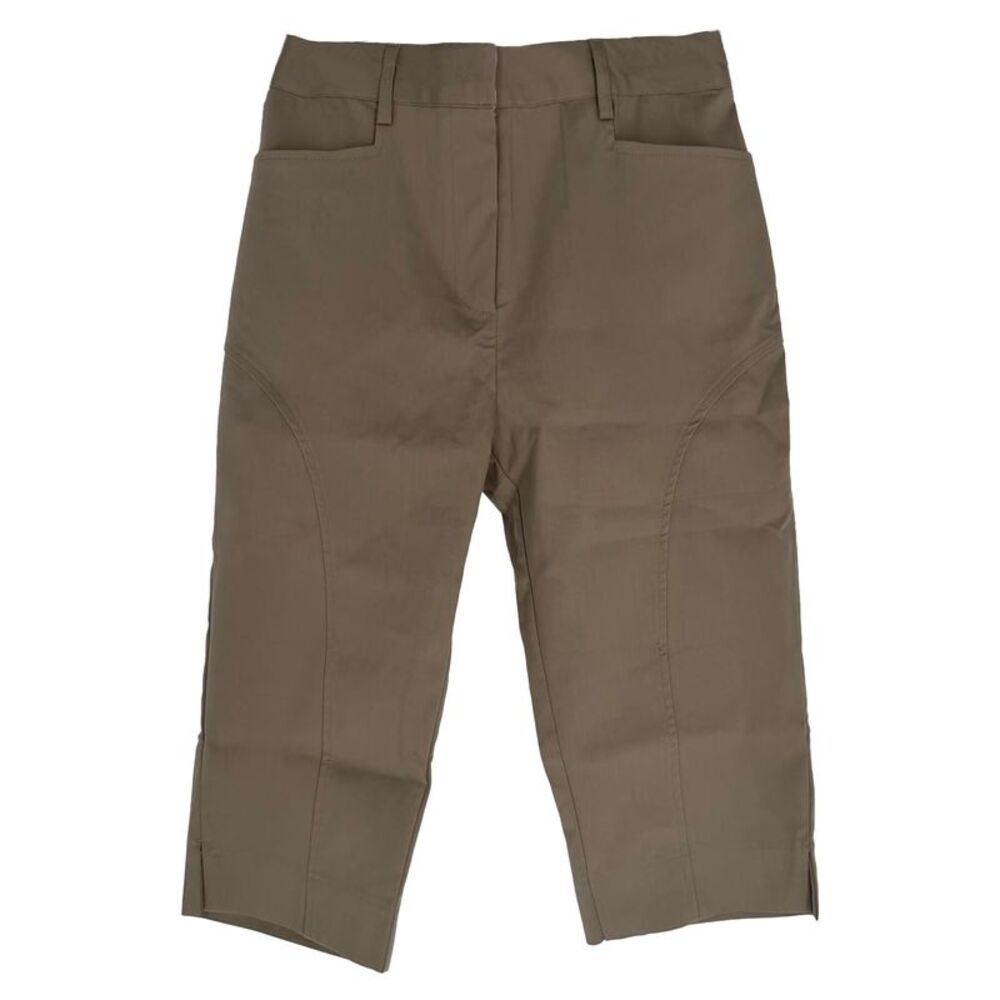 The Frankie Shop Knee-Length Tailored Capri Pants in Beige Cotton